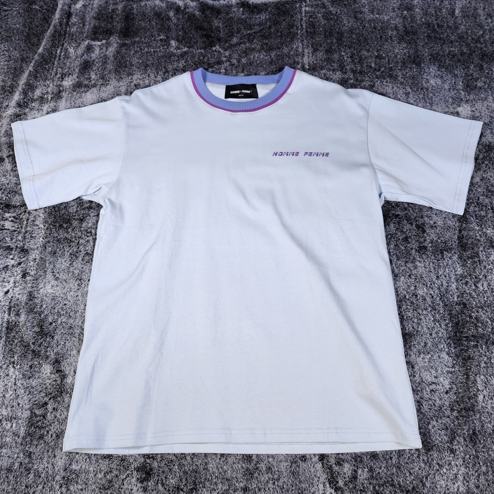 NWOT Homme + Femme Street Wear T-Shirt Mens SZ M Blue Heavy Cotton Short Sleeve